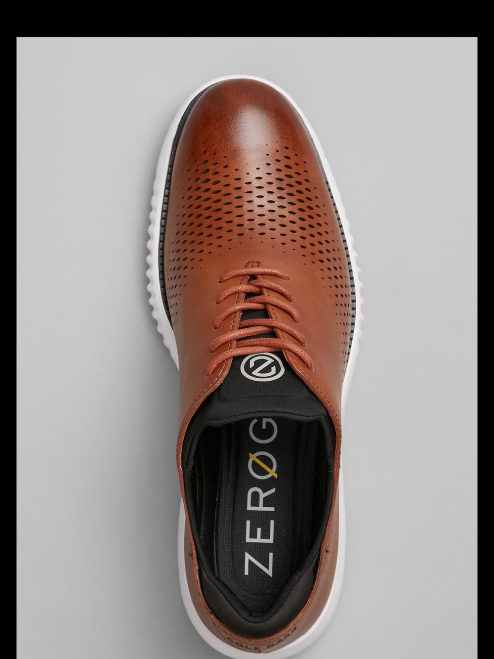 Cole Haan Brown Perforated Leather Lace-Up Oxfords - Picture 2 of 5